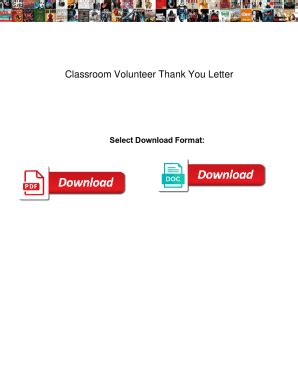 Fillable Online Classroom Volunteer Thank You Letter Classroom