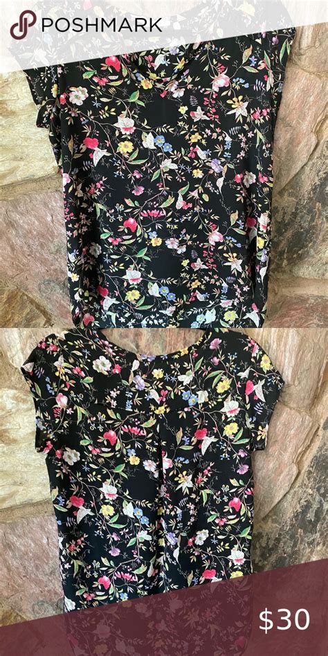 Pleione Black Floral Top