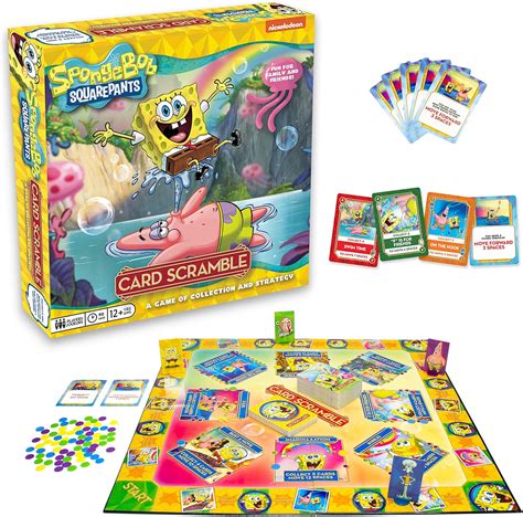 AQUARIUS SpongeBob SquarePants Card Scramble Board Game SpongeBob