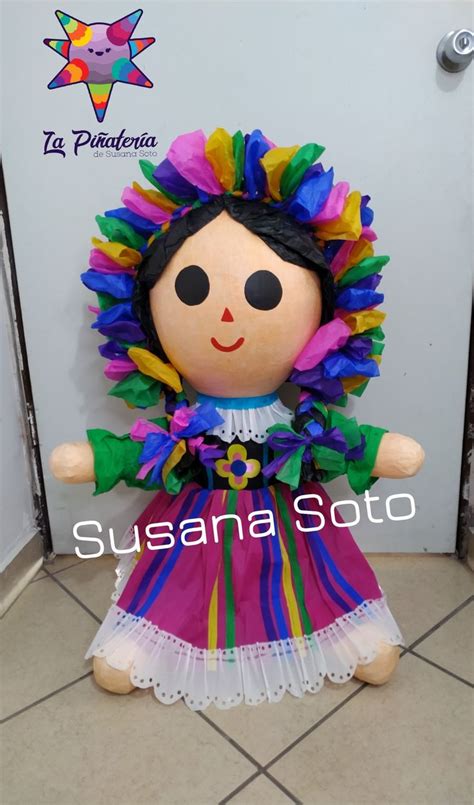 Piñata Lele Muñeca Otomí Mexicana Manualidades Fiestas De Cumpleaños Mexicanas Piñata De