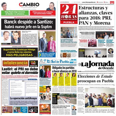 Las portadas de los diarios más importantes de Puebla