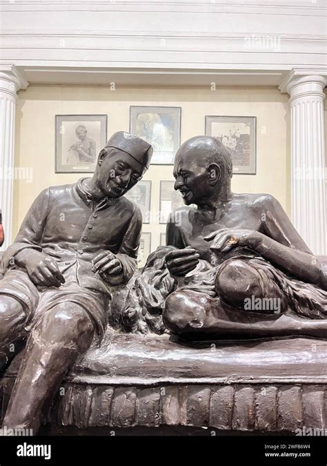 The Statues Of Mahatma Gandhi And Jawaharlal Nehru Stock Photo Alamy