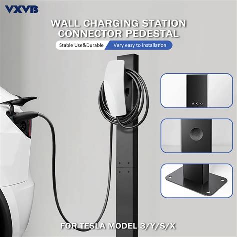 For Tesla Ev Wall Connector Pedestal Mounted Ev Charging Station Ev