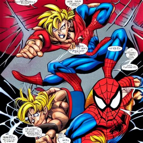 Goku And Vegeta Vs Marvel Spiderman