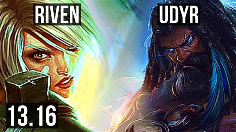 RIVEN Vs UDYR TOP 6 0 2 2 9M Mastery 1300 Games Rank 8 Riven