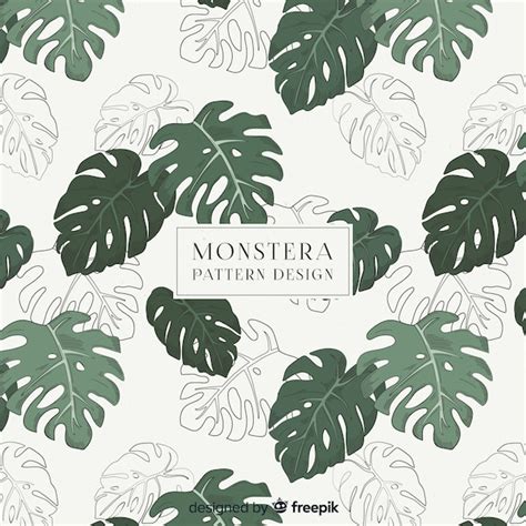 Free Vector Monstera Leaves Pattern