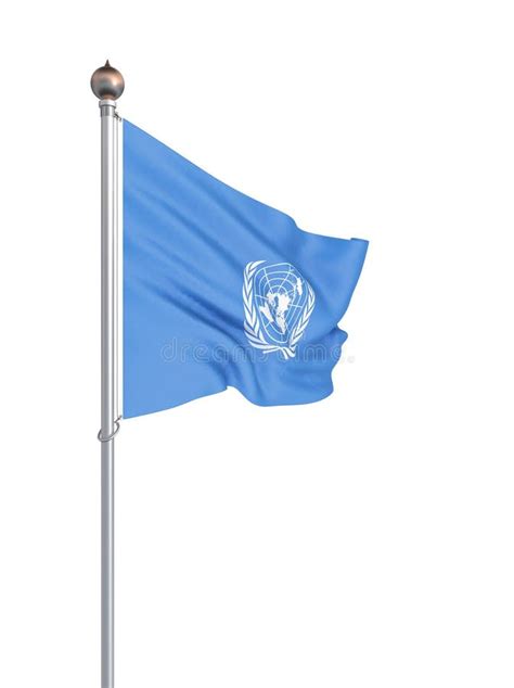 Drapeau Des Nations Unies Disolement Sur Le Blanc Illustration Photo