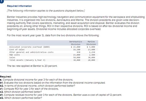 Solved Requlred Information The Following Information Chegg