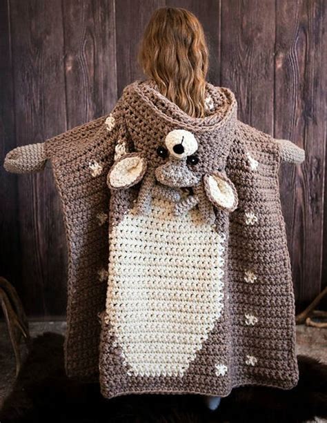 CROCHET PATTERN Woodland Deer Blanket Hooded Woodland Deer Blanket