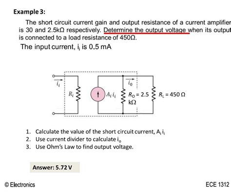 Solved Example 3 The Short Circuit Current Gain And Output Chegg