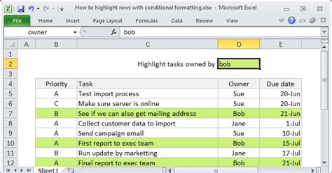 How To Highlight Active Row In Excel With Conditional Formatting Vba Printable Templates