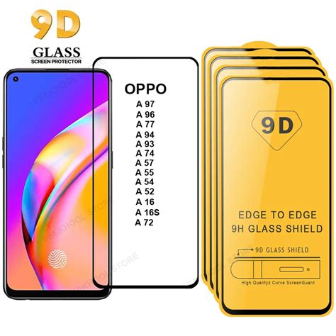 2 4pcs 9d Glass For Oppo A16s A52 A54 A55 A57 A77 A74 A93 A94 A96 A97 4g 5g Anti Explosion