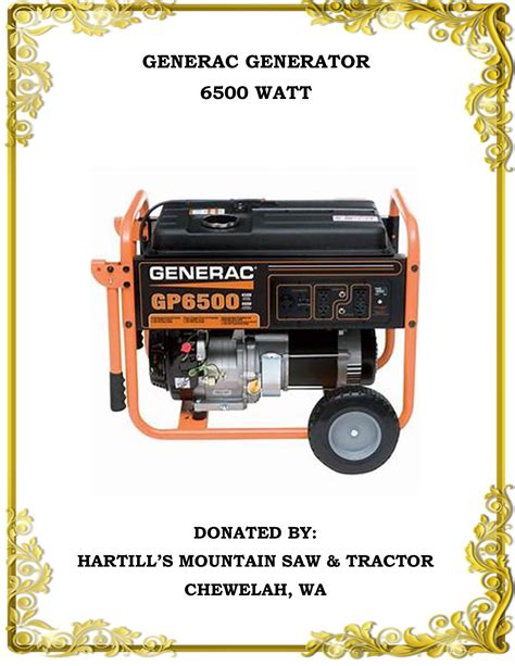 Generac 6500 Watt Generator - Chewelah Chamber of Commerce