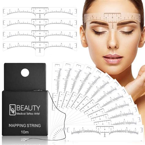 Kalolary Eyebrow Mapping String For Microblading With 100pcs Ruler