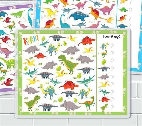 Dinosaurs I Spy Activity Preschool Look And Find Counting Etsy