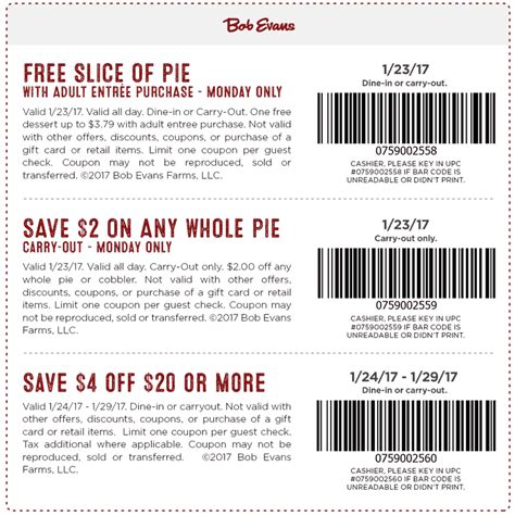 Bob Evans Printable Coupons