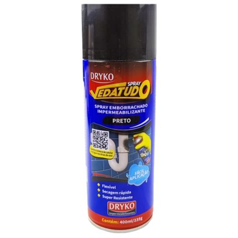 Borracha Líquida Spray Impermeabilizante Preto Vedatudo AgrícolaShop