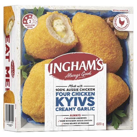 Ingham S Four Chicken Kyivs Creamy Garlic G Creamy Flavourful