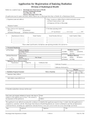 Fillable Online Msdh State Ms Division Of Radiological Health Fax Email