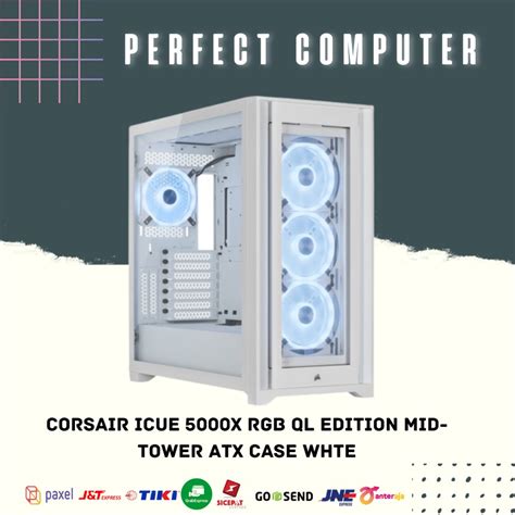 Jual CORSAIR ICUE 5000X RGB QL Edition Mid Tower ATX Case White