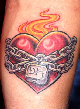 Outstanding Heart with Chains Tattoo Design