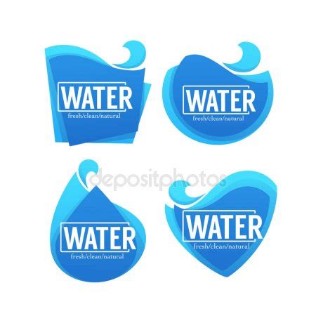 Natural Water Vector Logo Labels And Stickers Templates With A Stock