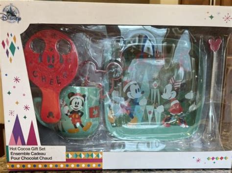 Disney Mickey Minnie Mouse Hot Cocoa Gift Set Mug Plate Etc Holiday NIB EBay