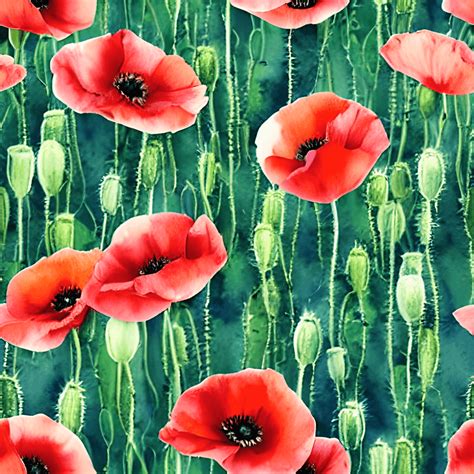 Poppy Flowers Watercolor Set Elements Hyper Realistic · Creative Fabrica