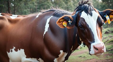 Premium AI Image | Big Brown Cow Close Up Photograph