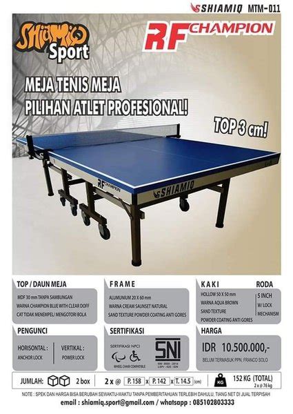 Jual MEJA TENIS MEJA SHIAMIQ RF CHAMPION Di Lapak OKE SPORT Bukalapak