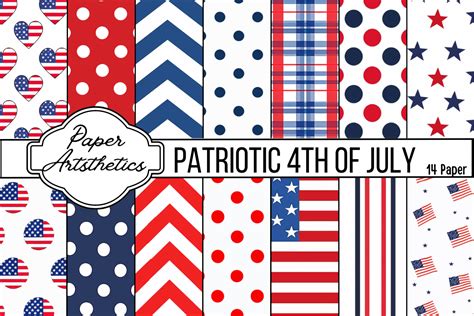 Patriotic Th Of July Digital Paper Graphic By Paper Artsthetics