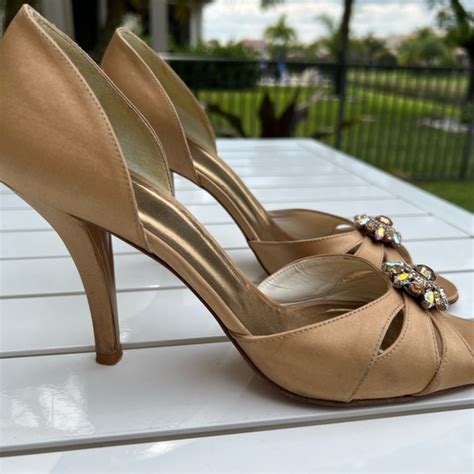 Stuart Weitzman Shoes Stuart Weitzman Gold Bronze Satin Jeweled