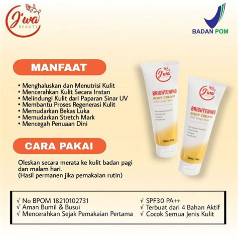 Jual Jiwa Beauty Care Pemutih Badan Bonus Gift Body Lotion Pemutih