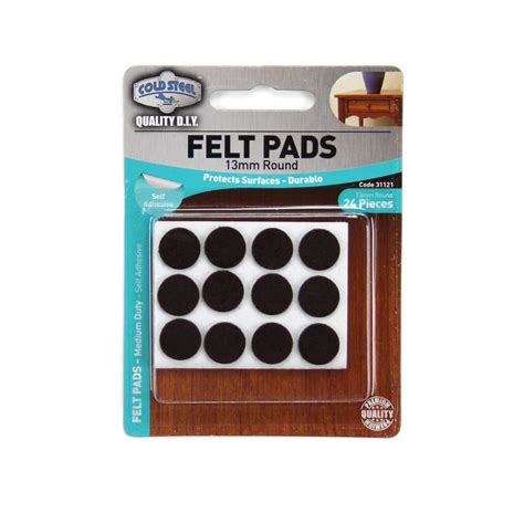 Cold Steel Heavy Duty Round Felt Pads Brown 13mm 24 Pack