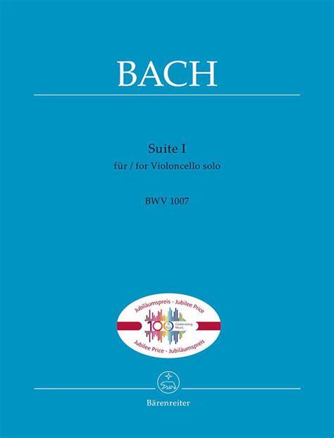 Suite 1 Bwv 1007 Von Johann Sebastian Bach Cello Noten