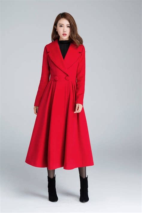 Wool Princess Coat Dress Coat 1950s Vintage Inspired Swing Coat Long Wool Coat Women Winter