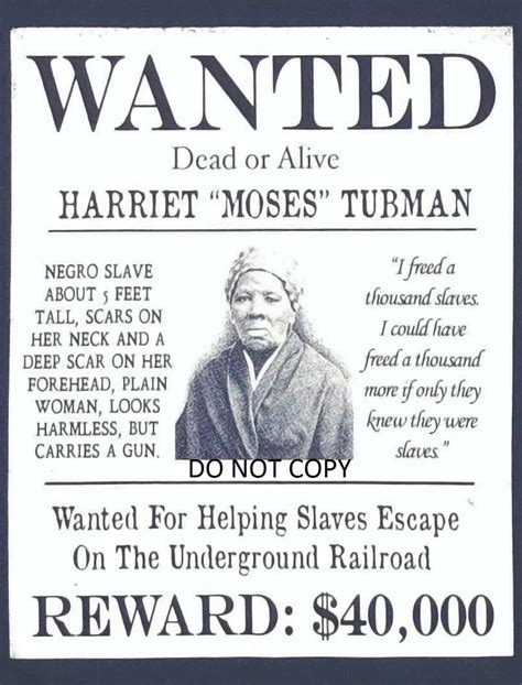 Harriet Tubman Original Wanted Poster