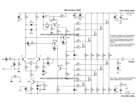 Watt Mosfet Amplifier Circuit Diagram