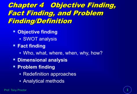 Chapter 4 Objective Finding Fact Finding And Problem