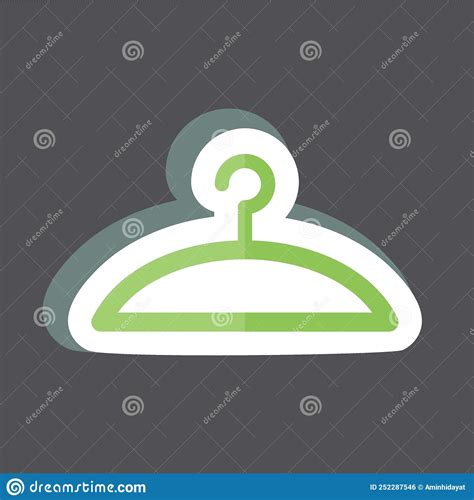 Hanger Sticker In Trendy Isolated On Black Background Stock