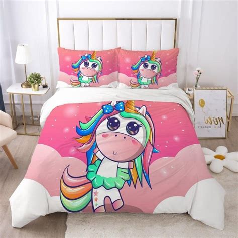 Housse De Couette Licorne Fillette Taie D Oreiller En Livraison