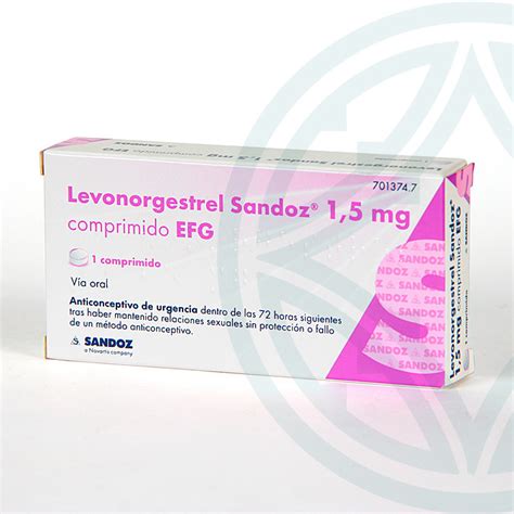 Levonorgestrel Sandoz Efg Mg Comprimido Anticonceptivo De