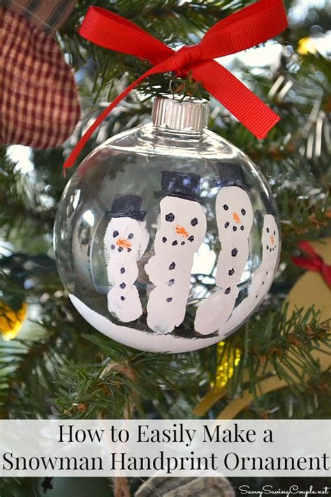 How to Easily Make a Snowman Handprint Ornament - Savvy Saving Couple