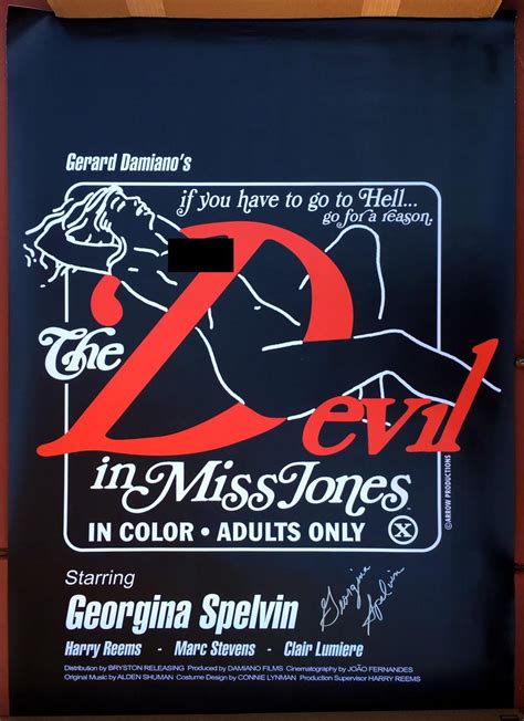 The Devil In Miss Jones Oversized Poster Signed By Porn Star Georgina