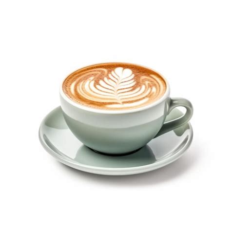 Premium AI Image Side View Of Hot Latte Coffee With Latte Art In A