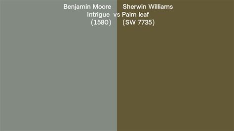 Benjamin Moore Intrigue 1580 Vs Sherwin Williams Palm Leaf SW 7735