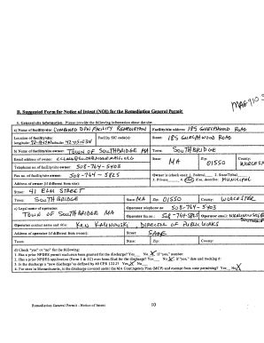 Fillable Online Epa Remediation General Permit Notice Of Intent