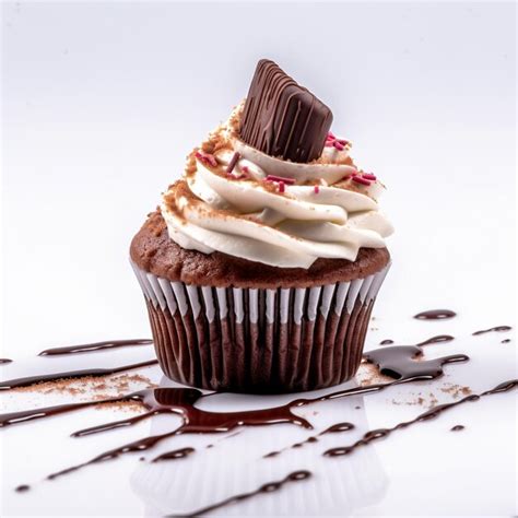 Premium Ai Image A Chocolate Cupcake With A Chocolate Frosting And A