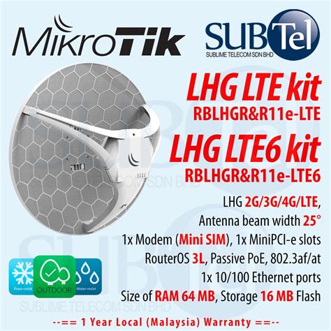 Mikrotik Lhg Lte Kit Rblhgrandr11e Lte Lhg Lte6 Kit Rblhgrandr11e Lte6 Lte