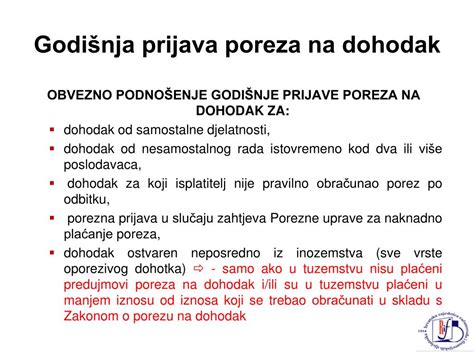 PPT Obračun plaća i naknada u 2012 Godišnja prijava poreza na